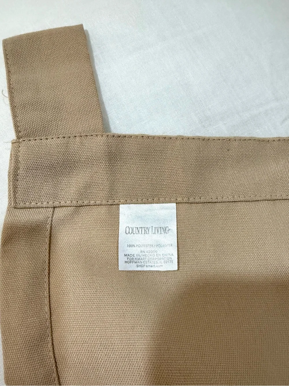 Beige Tab Curtain Panel - Solid Neutral Drapery Set of 2 - 82x40”